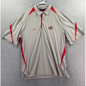 Vintage Nike Dri Fit Men's XXL Y2K Ohio State Buckeyes Authentic Polo Spell Out
